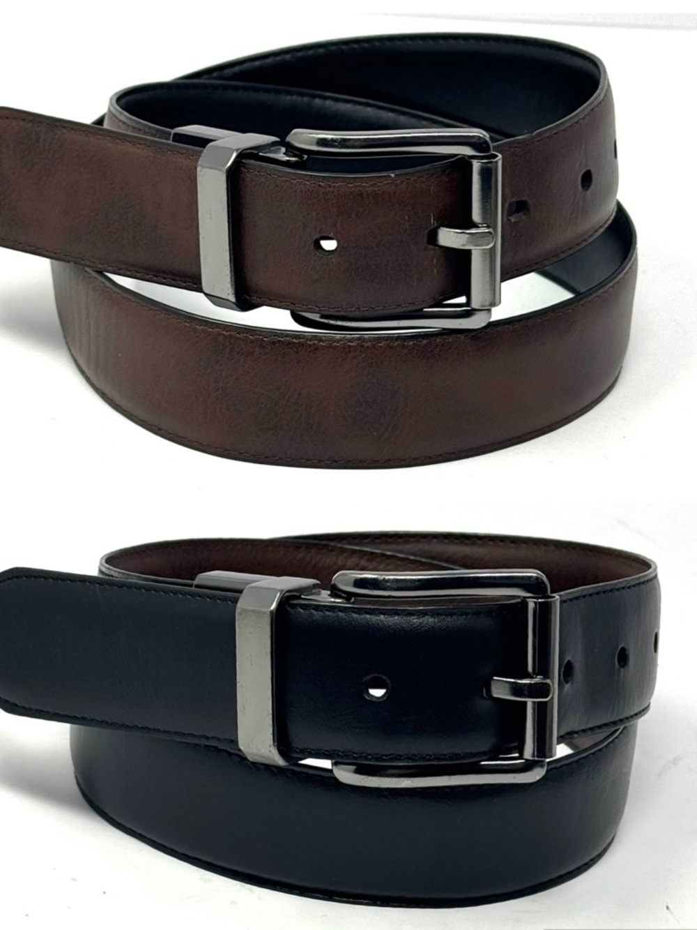 Levi's Men's 2-in-1 Reversible Leather Belt Black Brown Size 30-32